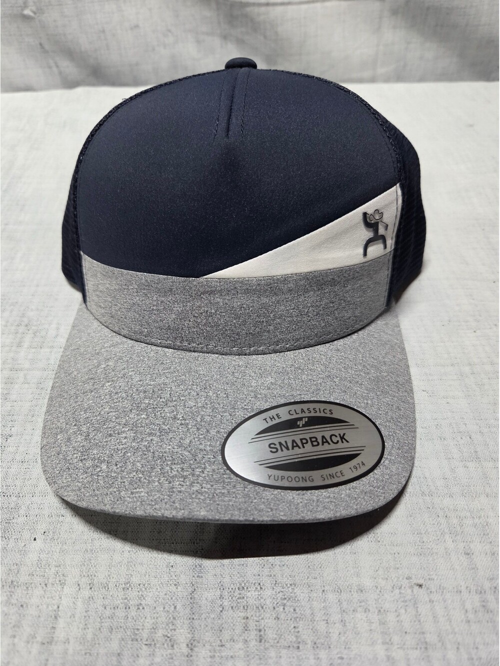 Hooey Classic Snapback Golf Cap with Mesh Back - Navy and Gray